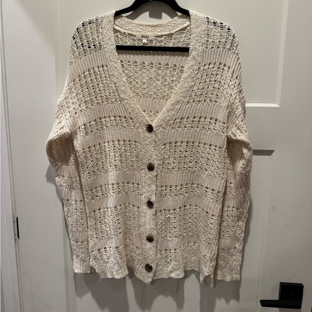 Mudd Cream Button Up Cardigan